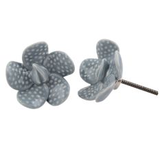 Grey Flower Shape Knob